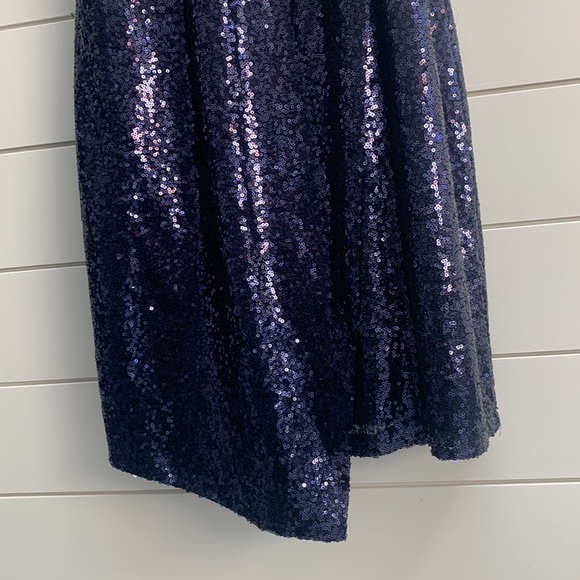 Lulu’s Navy Sequined Cocktail Dress Large Holiday Party New Years Eve - Picture 3 of 7
